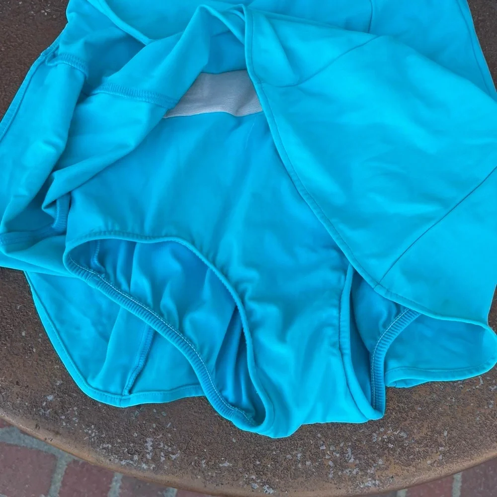 Vintage 90s seawaves teal one piece swim dress sz m - Picture 6 of 8